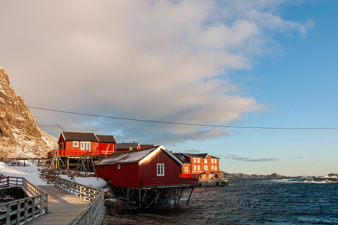 De typische rorbuer op Lofoten