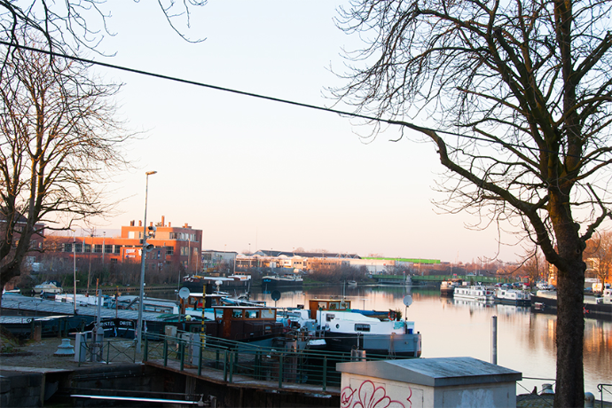 Zicht op het sas in Gent.